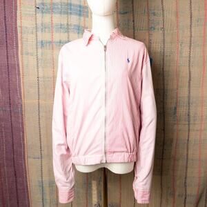 Custom upcycled polo harrington jacket